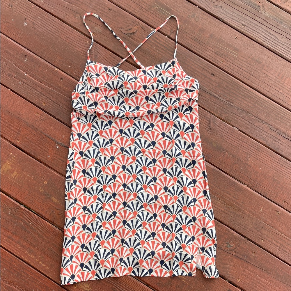 Volcom Geometric Mini Dress - Coral, Black, White